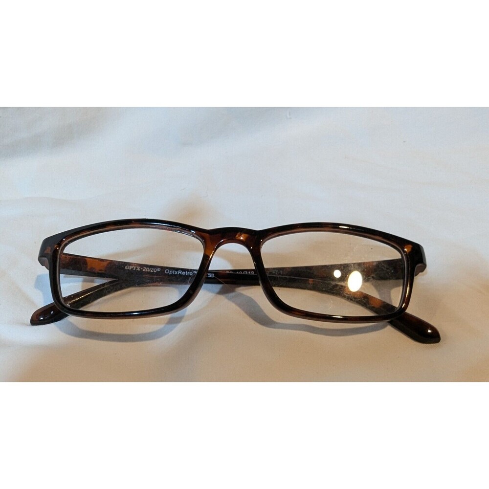 optx 20/20 retro glasses brown +2.5 49-19 Bron Tortoise